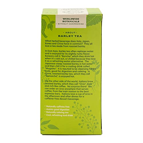 Organic Roasted Barley Tea - Caffeine-Free Mugicha, 25 Bags