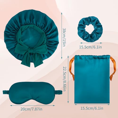 Satin Bonnet Set with Eye Mask for Curly Hair - Pengxiaomei