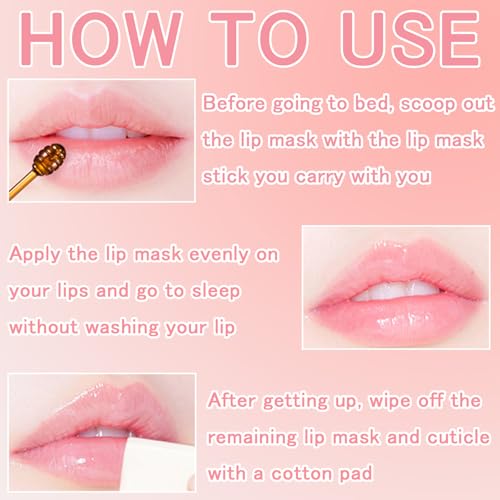 9 PCS Honey Pot Lip Balm Set, Hydrating Fruity Lip Mask with Applicator