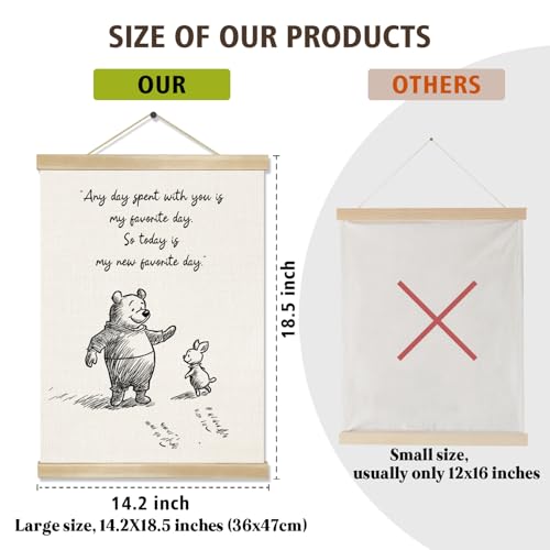 Little Bear Pooh Quote Wall Art | Natural Linen Poster 14x18.5