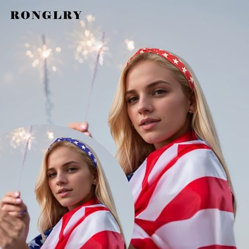 American Flag Headband for Women - Patriotic 4th of July Hair Accessories (4-Pack)