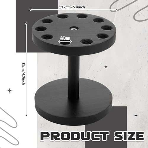 Threehoney 360° Rotating Scissor Holder for Hair Stylist - Black Wooden Stand