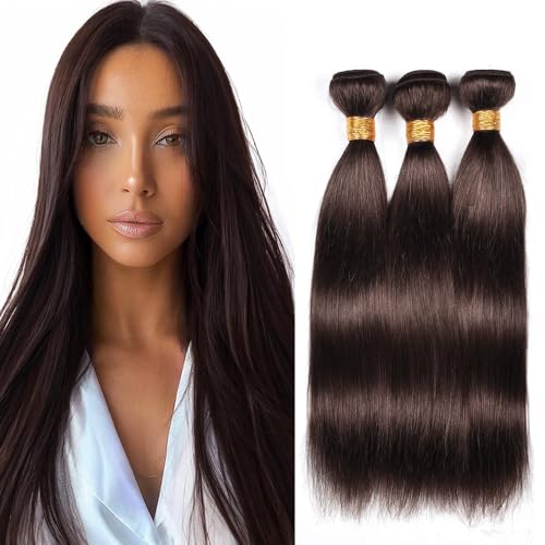 Dark Brown Human Hair Bundles 8-12 Inch Straight Remy Hair Extensions