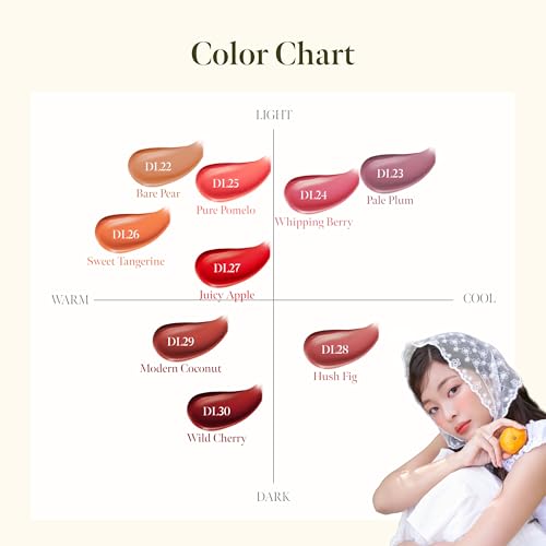 BLACK ROUGE Double Layer Velvet Lip Tint Pale Plum - Long Lasting, Hydrating Korean Sheer Glow Lipstick with Tangerine Scent