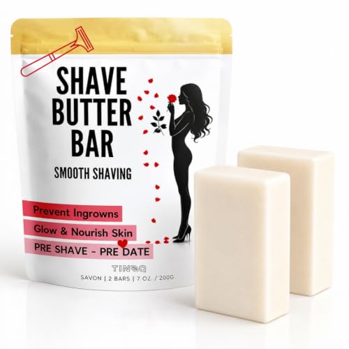 TINOQ Fragrance-Free Shaving Soap Bar for Women with Shea Butter - 7 Oz (Pack of 1), 2 Bars