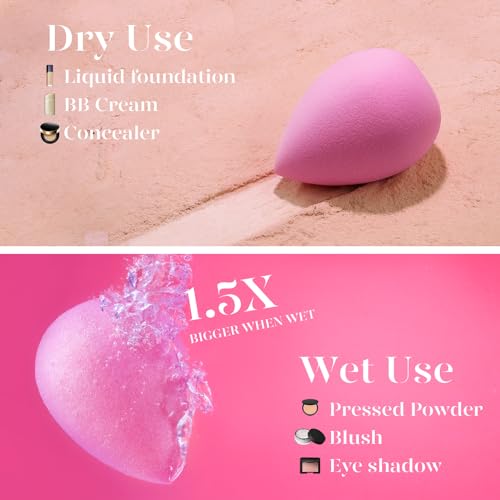 BEAKEY Makeup Sponge Set, Multi-Color Foundation Blending Sponges