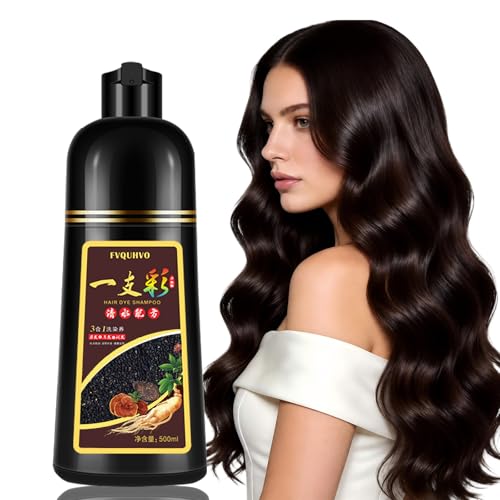 Fvquhvo Dark Brown Hair Dye Shampoo for Gray Hair - Instant Long Lasting Hair Color