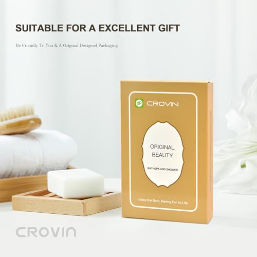 CROVIN Exfoliating Bath Puff Sponge - 2 Count with Elastic Hand Strap