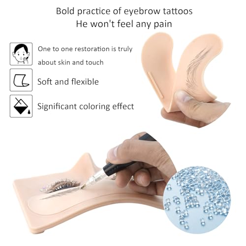Replaceable Eyebrow Tattoo Practice Face. Permanent Makeup Silicone