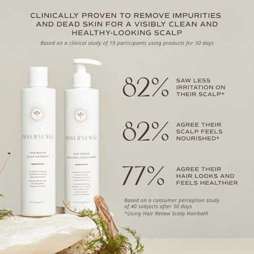 INNERSENSE Organic Beauty - Hair Renew Scalp Balance Duo with Hairbath + Conditioner (10 fl oz each) | Non-Toxic, Cruelty-Free, Clean Haircare