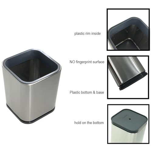 Stainless Steel Utensil Holder - 4.6'' High Small Crock