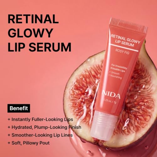 NIDA Retinal Glowy Lip Serum - Hydrating & Plumping 0.25 oz