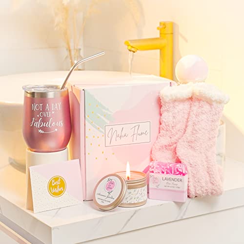 Naha Flume Spa Gift Set for Women - 6-Piece Self-Care Relaxation Basket
