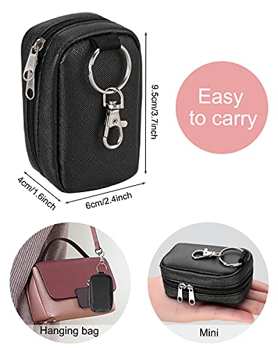 Meiiy Portable Lip Balm Holder Bag with Hook - Small Lipstick Pouch