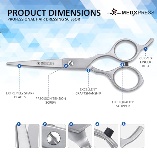 Medxpress 5.5 Inch Professional Hair Cutting Scissors Stainless Steel Salon Shears