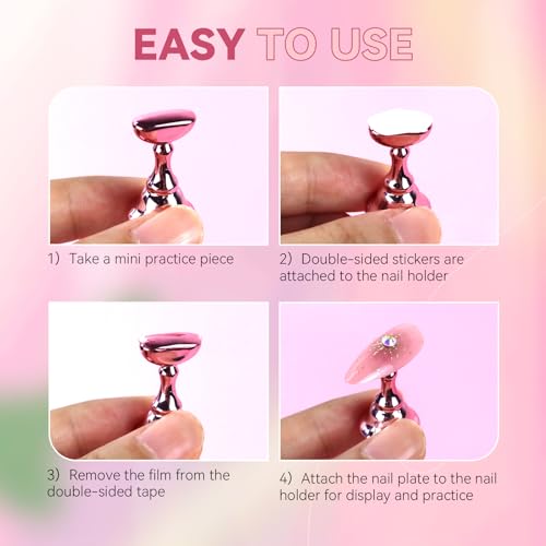 Nail Stand Kit with Magnetic Holders & Adhesive Tabs for Art