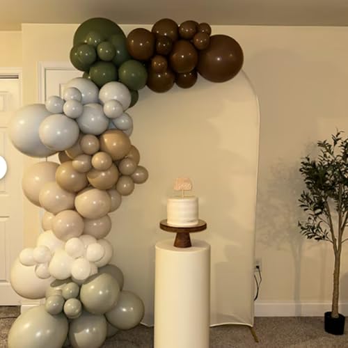 60PCS Dinosaur Safari Balloons Set - Sage Green & Brown Party Decor