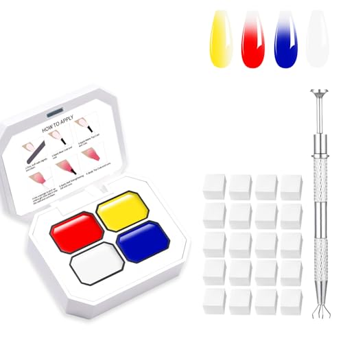 BEVINAS Ombre Gel Nail Polish Set 4 Colors with 20 Nail Sponges - OMB6