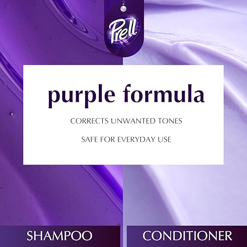 Prell Purple Shampoo and Conditioner Set for Blonde, Gray & Silver Hair