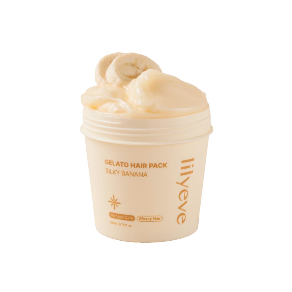 Lilyeve Gelato Hair Pack - Milk, Egg & Protein Hair Repair Mask for Split Ends | Silky Banana 6.76 fl. oz