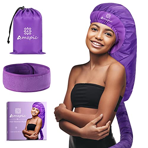 Amzpic XXXL Bonnet Hair Dryer Attachment with Heat-Protection Headband