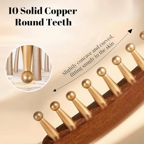 Kintegood Copper & Sandalwood Wide Tooth Scalp Massage Comb - Hair & Relaxation Tool