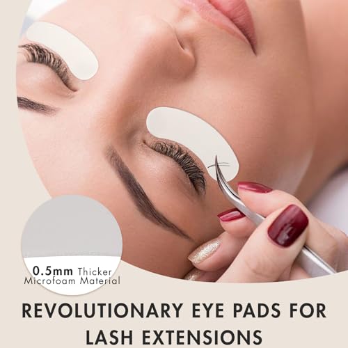 Embagol Foam Eye Pads for Lash Extensions - Pre-Cut 100 Pcs, Lint-Free & Waterproof