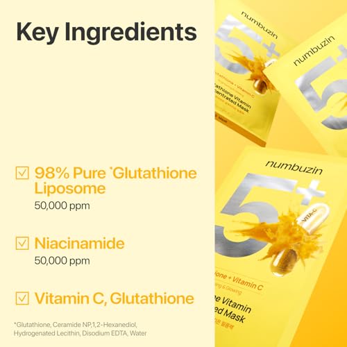 numbuzin No.5 Sheet Mask - Vitamin C & Glutathione for Radiance