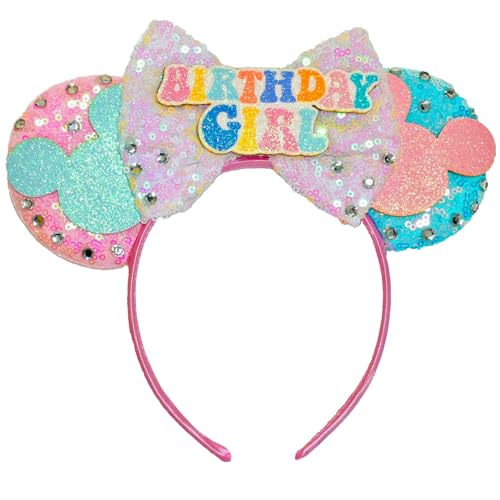 ZHENNAN Pink & Blue Glitter Birthday Girl Headbands - Women & Men Hair Accessories