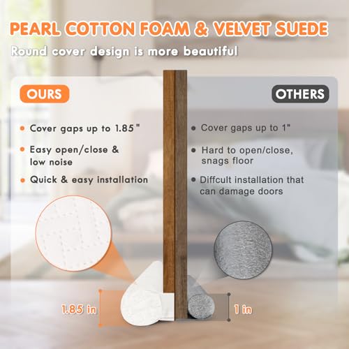 Premium Velvet Door Draft Stopper - 30-36 Inch Windproof Seal