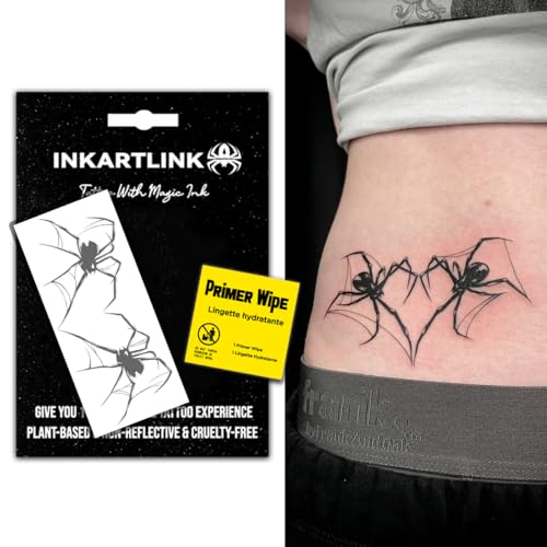 INKARTLINK Love Spider Temporary Tattoos Waterproof & Realistic - Easy Application