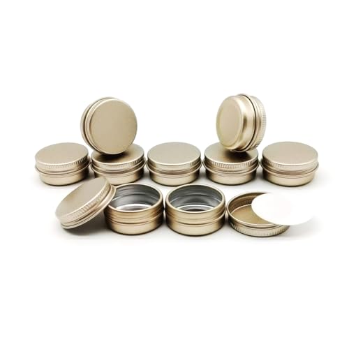 24 Pack 10ml Aluminum Cosmetic Tin Jars with Screw Lids & Accessories
