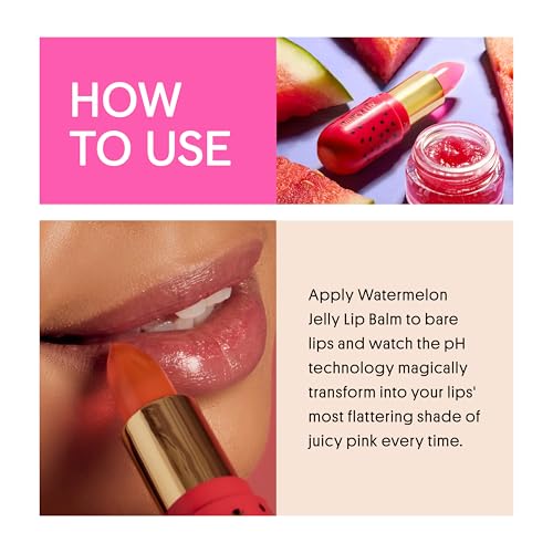 Winky Lux Watermelon Candy Scented Lip Balm - Hydrating Color-Changing Pink, pH Reactive, Vegan & Cruelty-Free