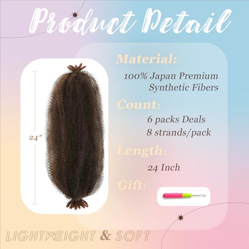 Angels Beauty 24 Inch Spring Afro Twist Hair - Pre-Separated T30 (6 Packs)
