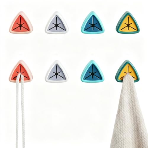 8 Pack Adhesive Kitchen Towel Holders - No Drilling, Push-Grip Design