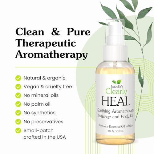 Clearly HEAL Natural Aromatherapy Massage and Body Oil - 2 Fl Oz
