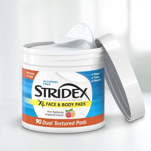 Stridex XL Face & Body Acne Pads - 90 Ct Salicylic Acid Treatment