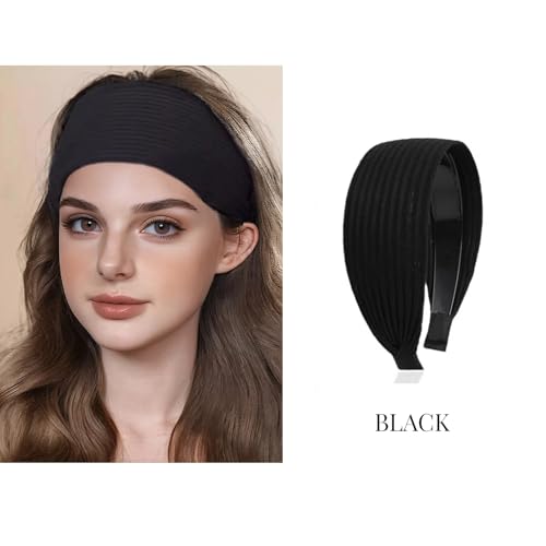 Lyoveu 3PCS Wide Non-Slip Headbands for Women, 3-Inch Stylish Hair Accessories