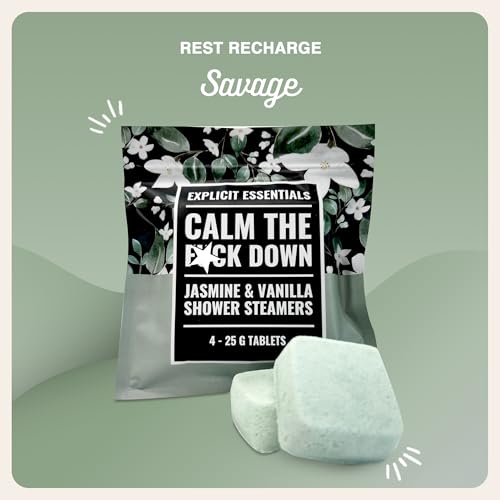 Calm The F Down Shower Steamers - Jasmine Vanilla Aromatherapy for Relaxation