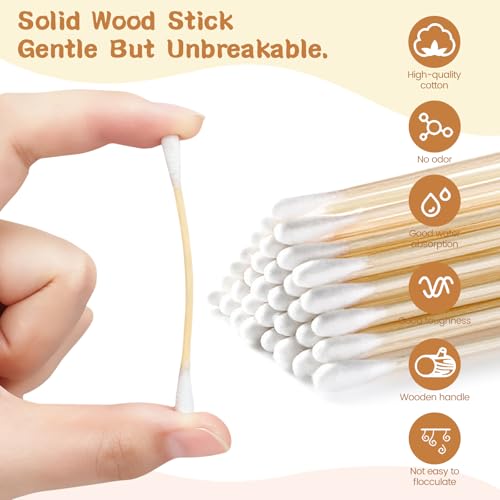 1000 PCS Travel Size Round Tip Cotton Swabs - Individually Wrapped