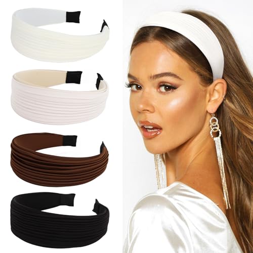 CURASA Wide Fabric Headbands for Women, Non-Slip Comfortable Hair Bands