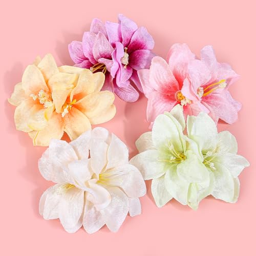 Velvet Lily Floral Hair Clips Set – 10 Pack Wedding Barrettes for Women