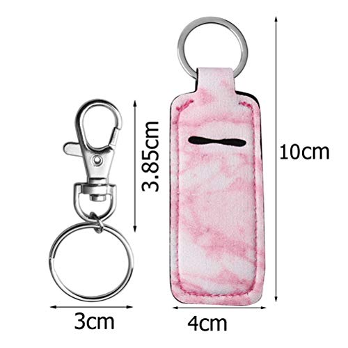 Lip Balm Holder Keychain - 7 Piece Neoprene Lipstick Set