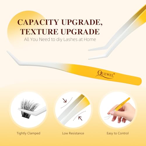 QUEWEL 3D Cluster Lashes Kit - 168 Pcs with 16ml Bond & Seal