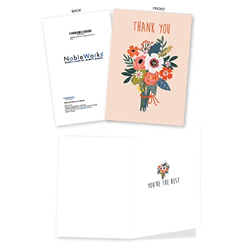 NobleWorks Assorted Thank You Cards Pack of 3 with Envelopes