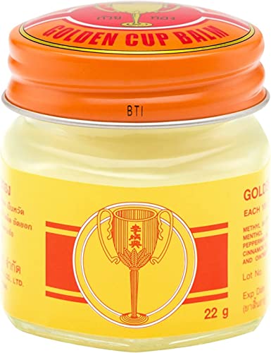 Golden Cup Yellow Herbal Thai Balm 22g - Pack of 3 for Instant Natural Relief