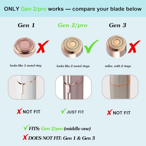 Replacement Heads for Flawless Gen 2 Facial Hair Remover, 18K Gold, 4 Pack