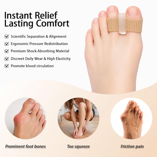NUGRXIS L Breathable Gel Bunion Corrector Toe Separators 2 Pack for Adults