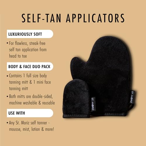 St. Moriz Luxury Self Tanning Mitt & Face Mitt Duo Pack - 2 Washable Applicators