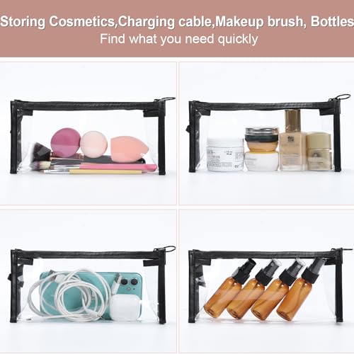 TSA Approved Clear Toiletry Bag for Travel - 8.8x2.4x4.1 inches